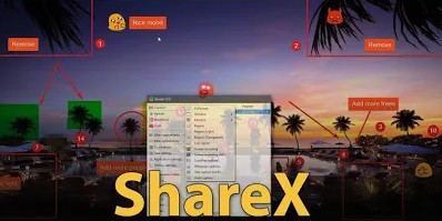 ShareX application window and capture workflow